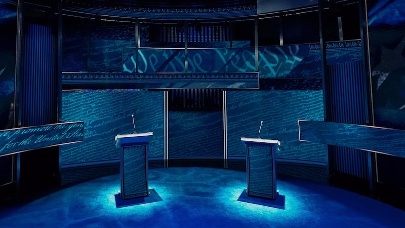 The set for the Trump-Harris presidential debate